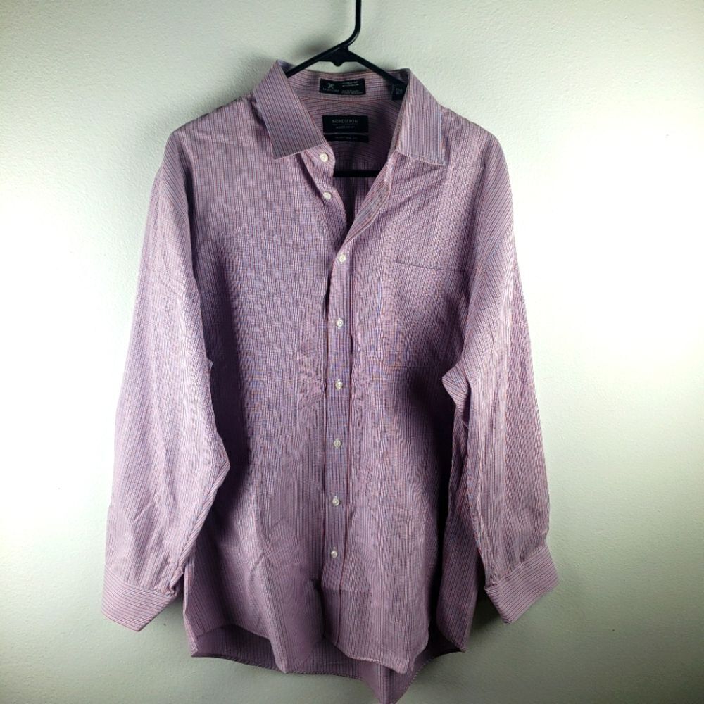Men's Nordstrom Men's Shop Traditional Fit Red Checkered Button Up Shirt Size 34